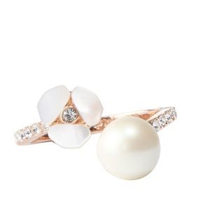 Kate spade Ladies Disco Pansy Pearl Ring size 7